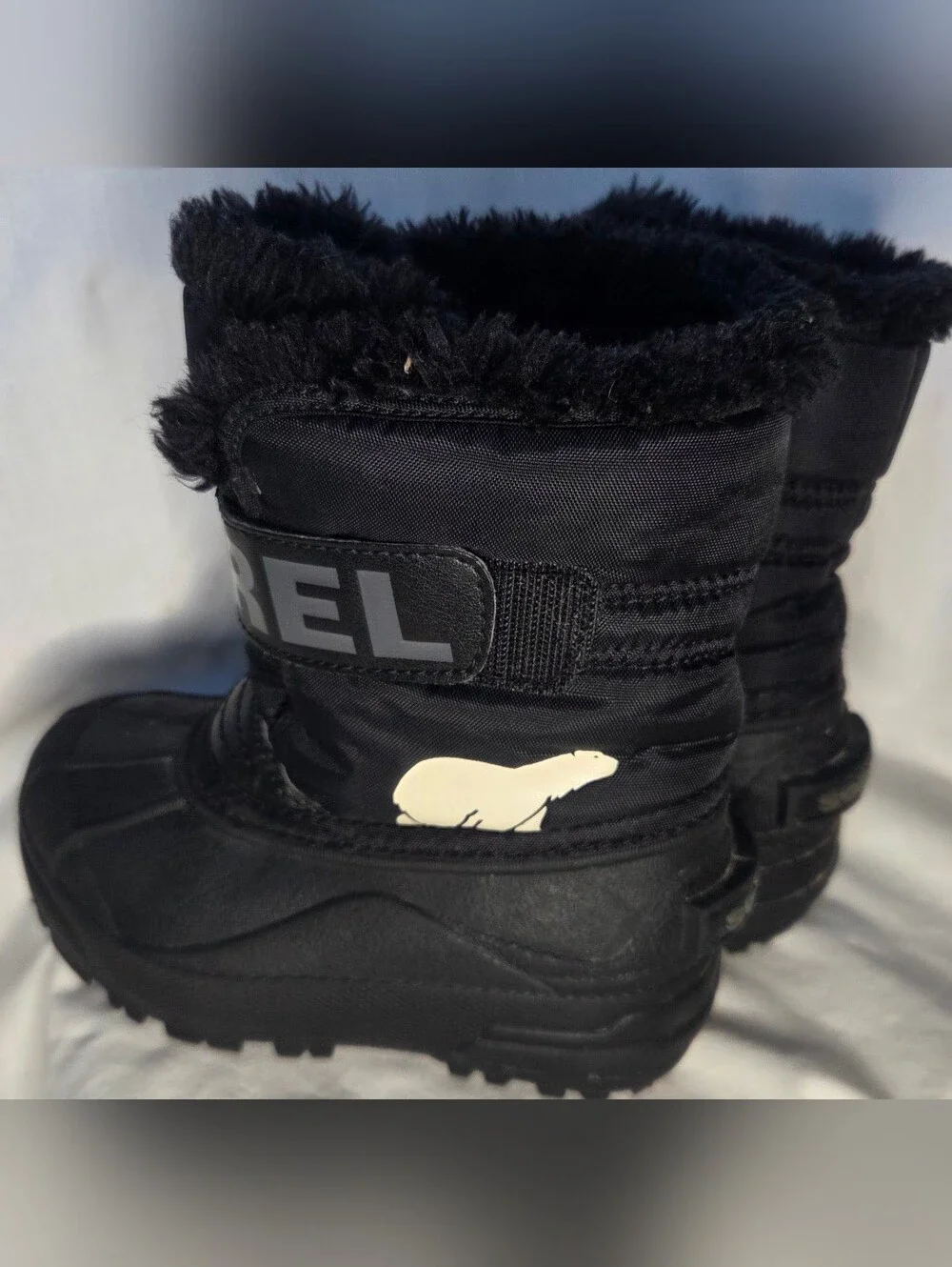 SOREL Kids Waterproof Winter Commander Snow Boots Black/Charcoal Sz 9 Insulated